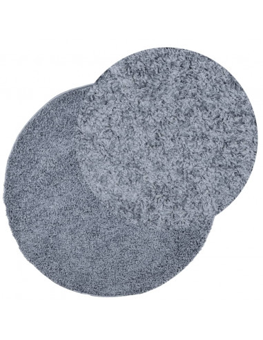 Tappeto Shaggy a Pelo Lungo Moderno Blu Ø 100 cm