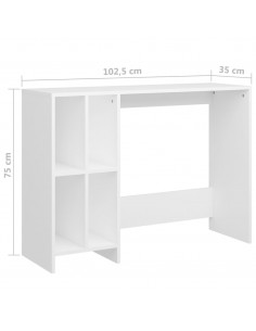 Scrivania Bianca 102,5x35x75 cm in Legno Multistrato 2