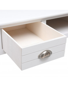 Scrivania Bianca 108x45x76 cm in Legno Massello di Paulownia