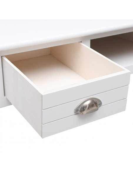 Scrivania Bianca 108x45x76 cm in Legno Massello di Paulownia