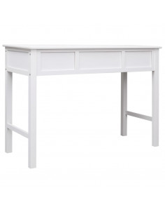 Scrivania Bianca 108x45x76 cm in Legno Massello di Paulownia
