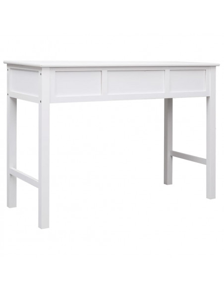 Scrivania Bianca 108x45x76 cm in Legno Massello di Paulownia
