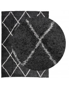 Tappeto Shaggy a Pelo Lungo Moderno Nero e Crema 240x340 cm 2
