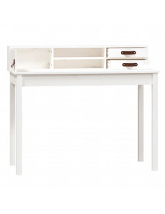Scrivania Bianca 110x50x93 cm in Legno Massello di Pino 2