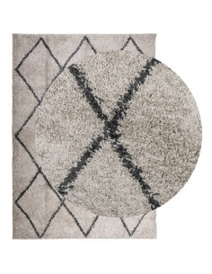 Tappeto Shaggy a Pelo Lungo Moderno Beige e Antracite 160x230cm 2
