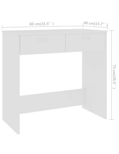 Scrivania Bianca 80x40x75 cm in Legno Multistrato