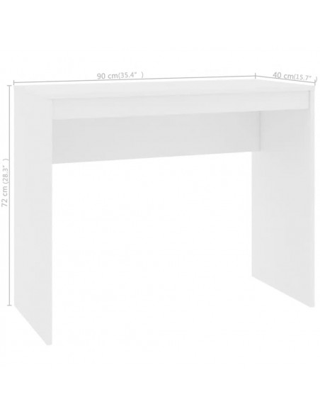 Scrivania Bianca 90x40x72 cm in Legno Multistrato