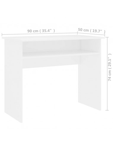 Scrivania Bianca 90x50x74 cm in Legno Multistrato