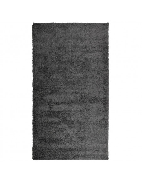 Tappeto Shaggy a Pelo Lungo Moderno Antracite 60x110 cm