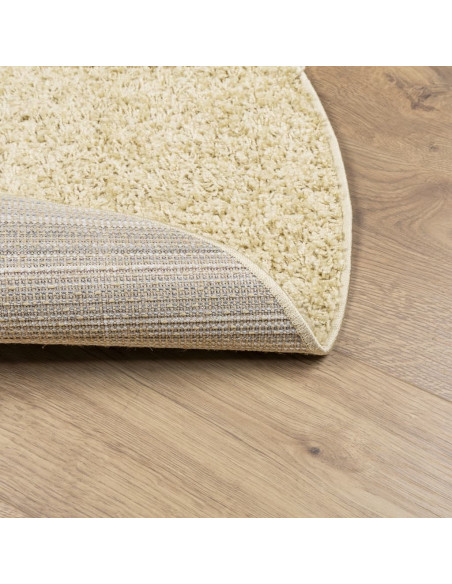 Tappeto Shaggy a Pelo Lungo Moderno Oro Ø 80 cm