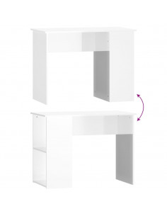 Scrivania Bianco Lucido 100x55x75 cm in Legno Multistrato 2