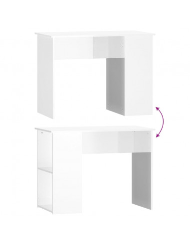 Scrivania Bianco Lucido 100x55x75 cm in Legno Multistrato