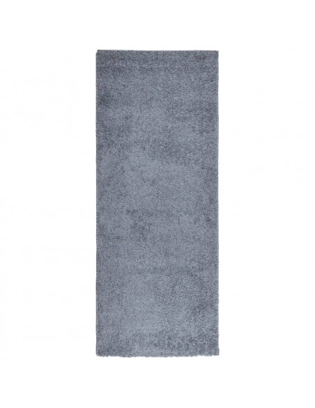 Tappeto Shaggy a Pelo Lungo Moderno Blu 80x200 cm