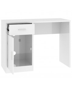 Scrivania Cassetto Bianco Lucido 100x40x73cm Legno Multistrato 2