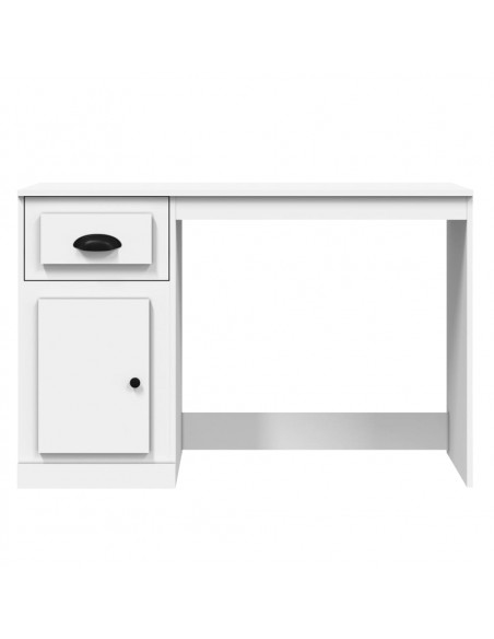 Scrivania Cassetto Bianco Lucido 115x50x75 cm Legno Multistrato