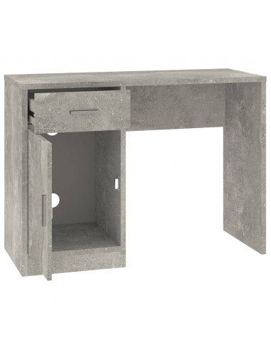 Scrivania Cassetto Grigio cemento 100x40x73cm Legno Multistrato