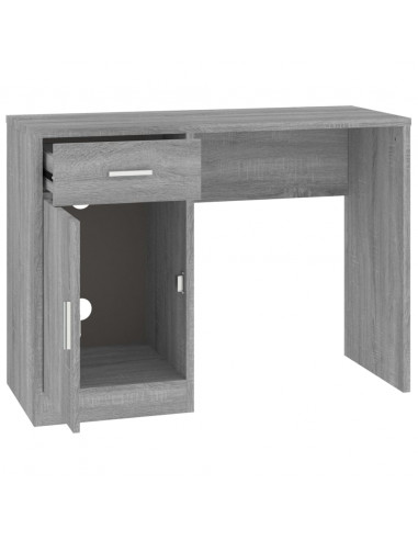 Scrivania Cassetto grigio sonoma 100x40x73cm Legno Multistrato