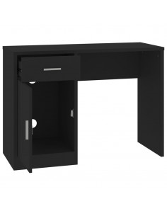 Scrivania Cassetto Nero 100x40x73cm Legno Multistrato 2