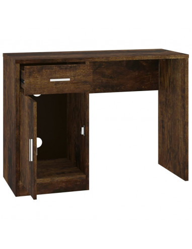 Scrivania Cassetto rovere fumo 100x40x73cm Legno Multistrato