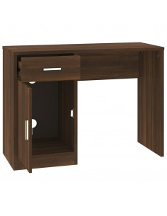 Scrivania Cassetto rovere marrone 100x40x73cm Legno Multistrato