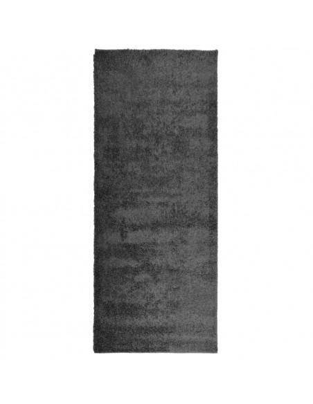 Tappeto Shaggy a Pelo Lungo Moderno Antracite 80x200 cm