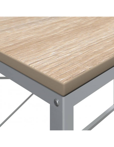 Scrivania Computer Bianca e Rovere 110x60x70 Legno Multistrato