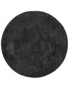 Tappeto Shaggy a Pelo Lungo Moderno Antracite Ø 80 cm