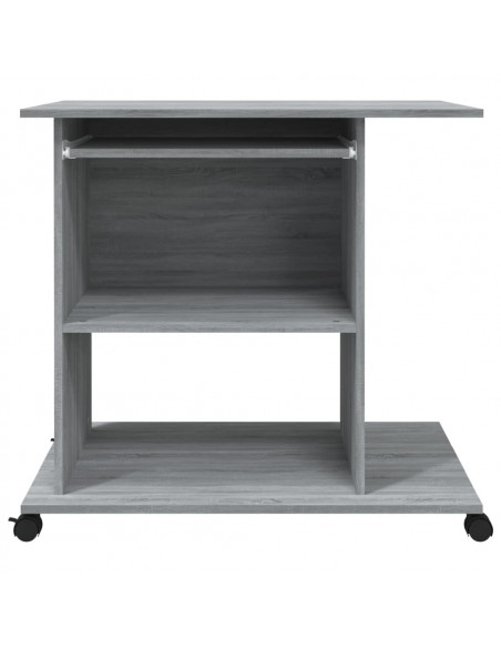 Scrivania Computer Grigio Sonoma 80x50x75 cm Legno Multistrato