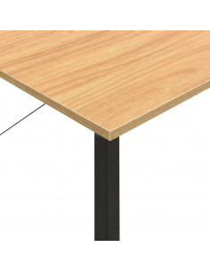 Scrivania Computer Nera e Rovere Chiaro 80x40x72cm MDF Metallo