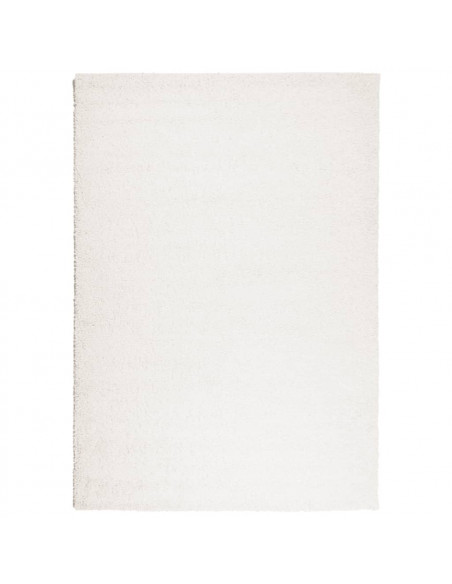 Tappeto Shaggy a Pelo Lungo Moderno Crema 140x200 cm