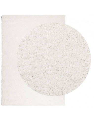 Tappeto Shaggy a Pelo Lungo Moderno Crema 140x200 cm