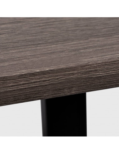 Scrivania con 2 Ripiani Grigio e Rovere