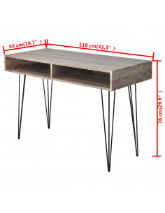 Scrivania con 2 Scomparti Grigia