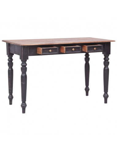 Scrivania con 3 Cassetti 117x57x75 cm Legno Massello di Mogano