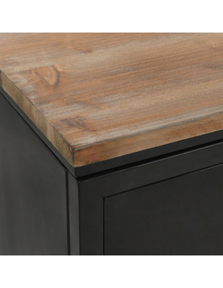 Scrivania con Armadietti Legno di Abete e Acciaio 120x50x76 cm