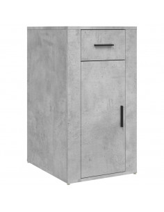 Scrivania con Armadietto Grigio Cemento in Legno Multistrato