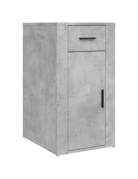 Scrivania con Armadietto Grigio Cemento in Legno Multistrato