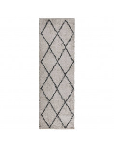 Tappeto Shaggy a Pelo Lungo Moderno Beige e Antracite 80x250 cm