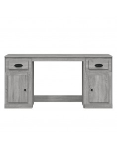 Scrivania con Armadietto Grigio Sonoma in Legno Multistrato