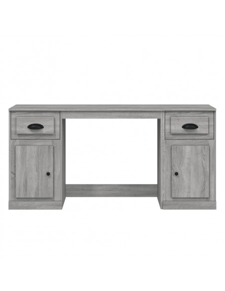Scrivania con Armadietto Grigio Sonoma in Legno Multistrato