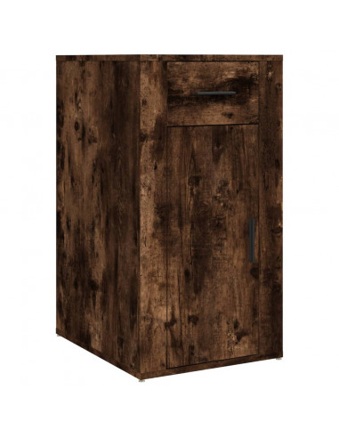 Scrivania con Armadietto Rovere Fumo in Legno Multistrato