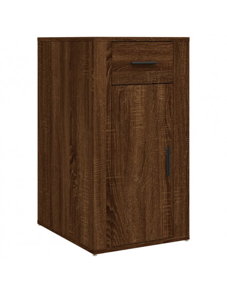 Scrivania con Armadietto Rovere Marrone in Legno Multistrato