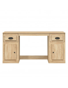 Scrivania con Armadietto Rovere Sonoma in Legno Multistrato 2