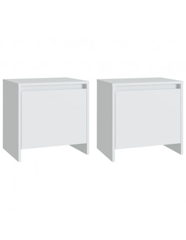 Comodini 2 pz Bianchi 45x34x44,5 cm in Truciolato