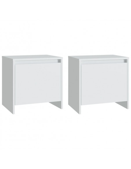 Comodini 2 pz Bianchi 45x34x44,5 cm in Truciolato