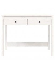 Scrivania con Cassetti Bianca 100x50x78 cm Legno Massello Pino