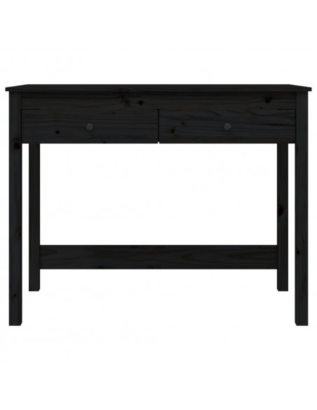 Scrivania con Cassetti Nera 100x50x78 cm Legno Massello di Pino