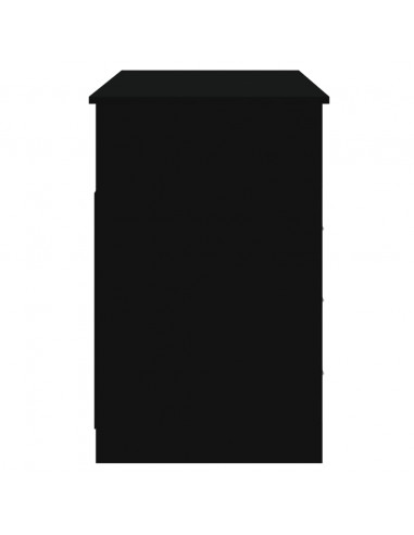 Scrivania con Cassetti Nera 102x50x76 cm in Legno Multistrato