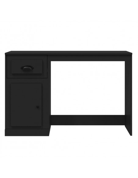 Scrivania con Cassetto Nera 115x50x75 cm in Legno Multistrato