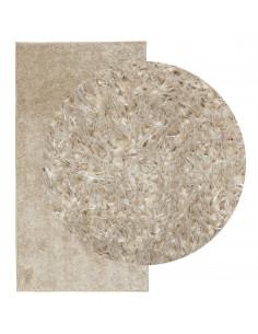 Tappeto a Pelo Lucido Lungo ISTAN Effetto Beige 100x200 cm 2